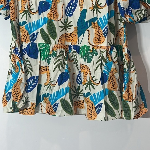 Brand new BRITTON COURT HATTIE DRESS IN TROPICAL LEAVES cheetah print mini XL - Picture 4 of 8